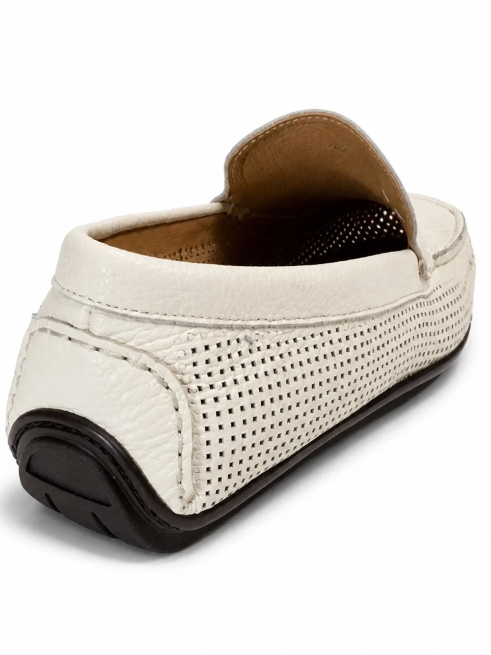 Casadei Men's Off-White Perforated Leather Slip-On Comfort Summer Loafers